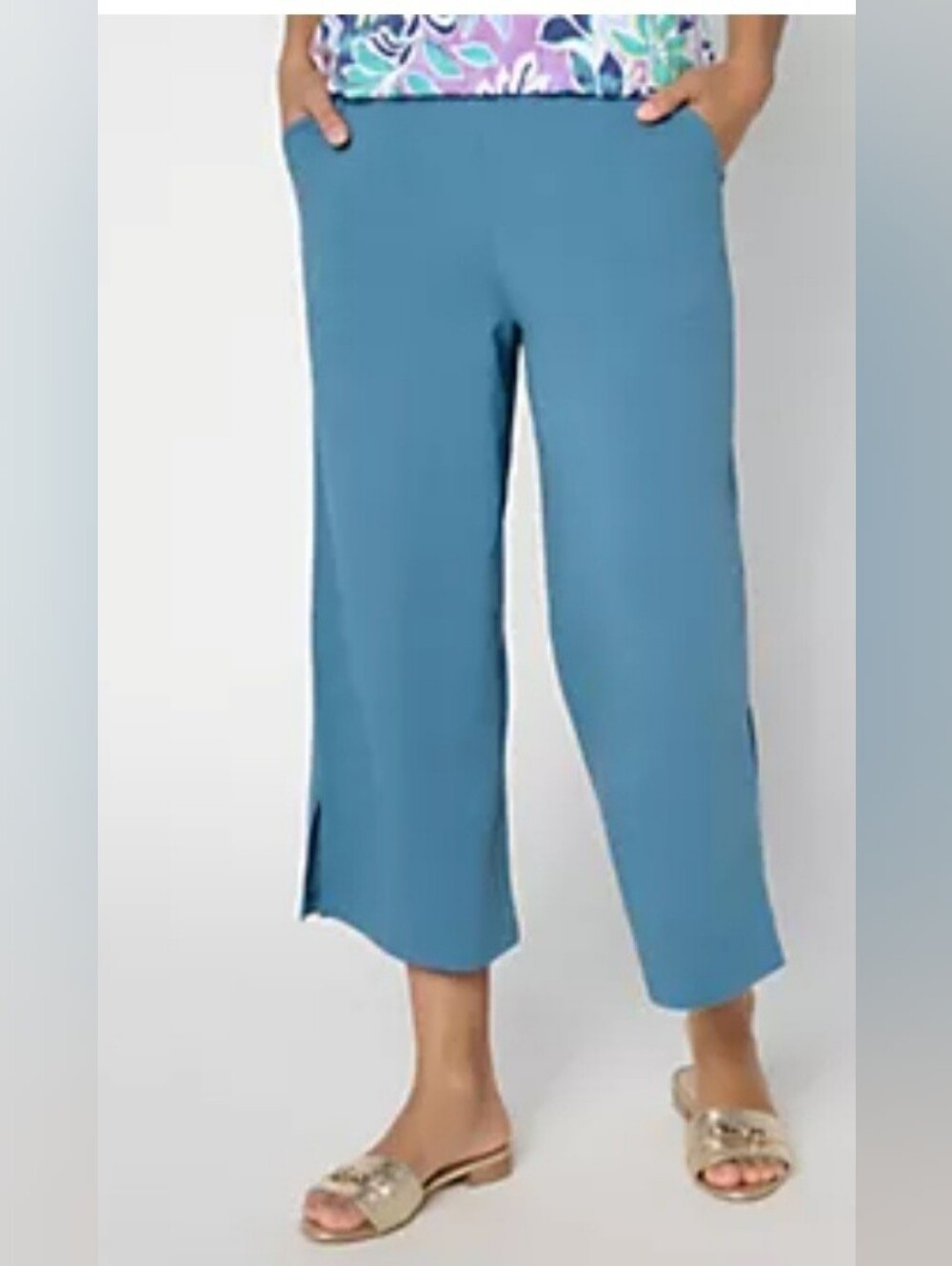 New Denim&Co Medium Wide Leg Crop Pants
